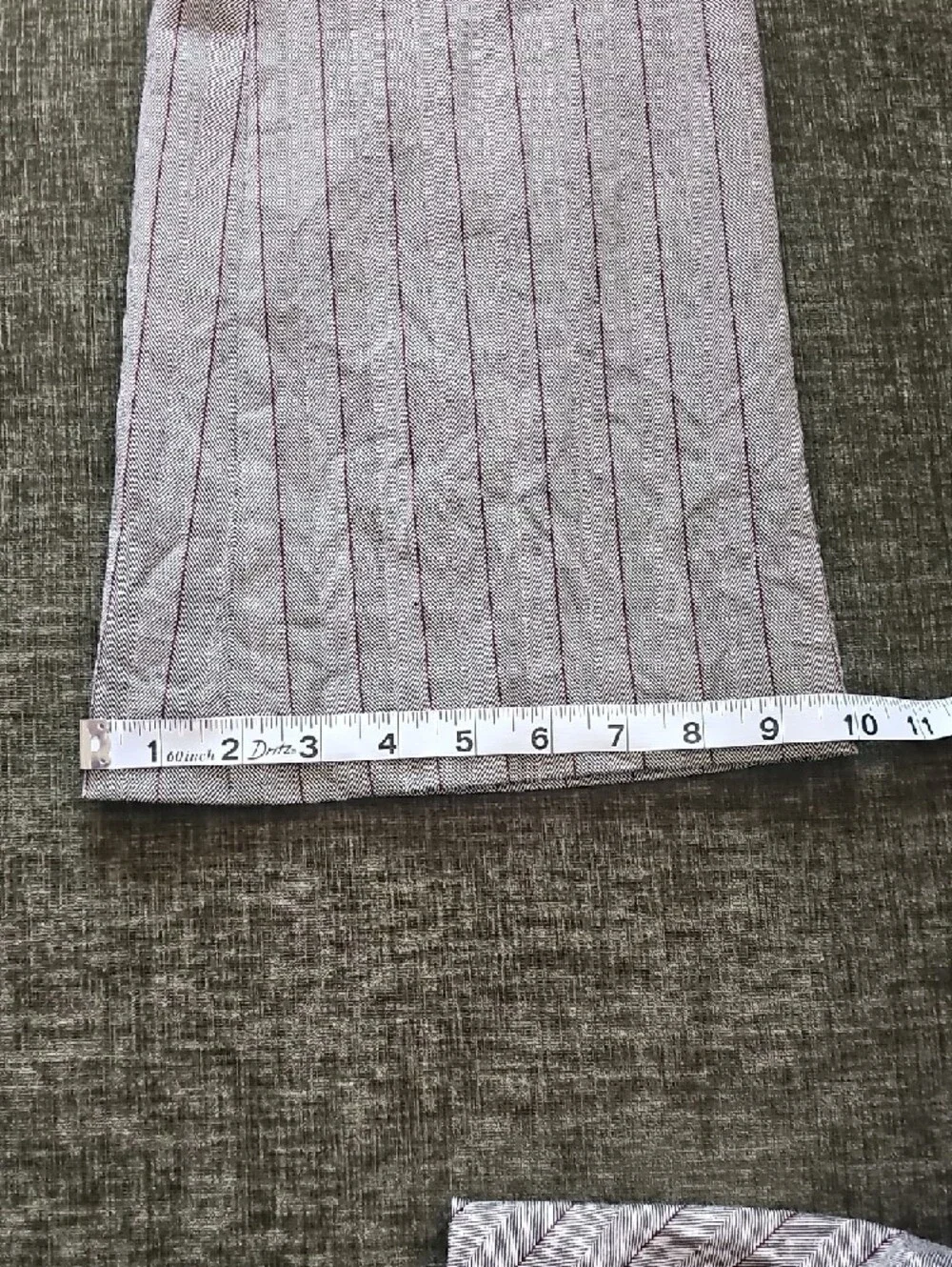 bebe Gray Pinstripe Two-Piece Suit with Burgundy Lining - Picture 12 of 13